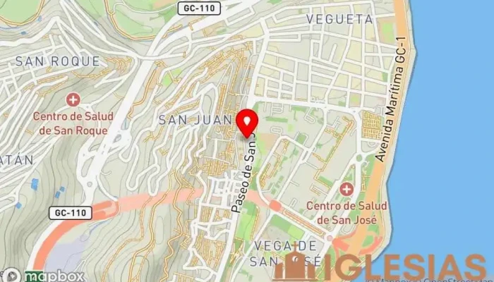 mapa de Parroquia San José Iglesia católica en Las Palmas de Gran Canaria