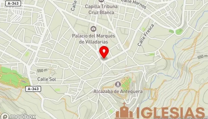 mapa de Parroquia San Sebastián Parroquia, Atracción turística en Antequera