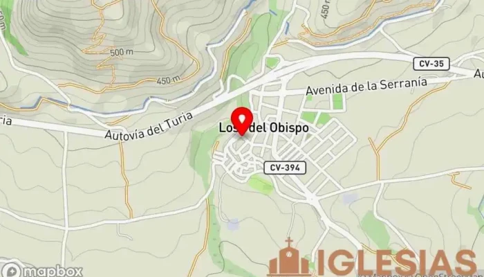 mapa de Parroquia San Sebastián Mártir Iglesia católica en Losa del Obispo