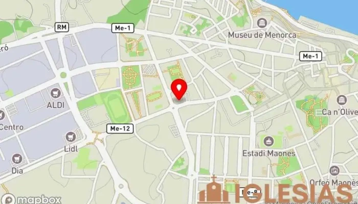 mapa de Parroquia Sant Antonio Abat Iglesia católica en Mahón