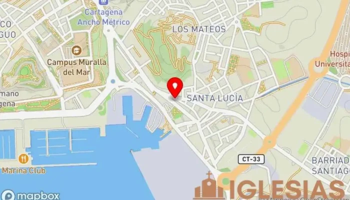 mapa de Parroquia Santiago Apóstol Iglesia en Cartagena