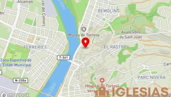 mapa de Parroquia Santo Cristo - Catedral Iglesia católica en Tortosa