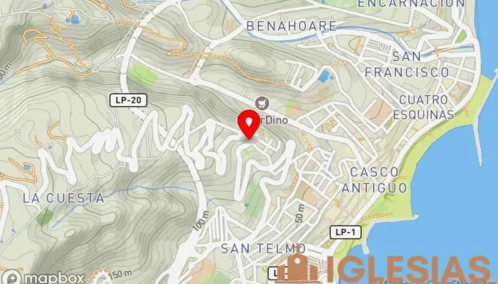 mapa de Parroquia Santo Cristo de Calcinas Iglesia en Santa Cruz de la Palma