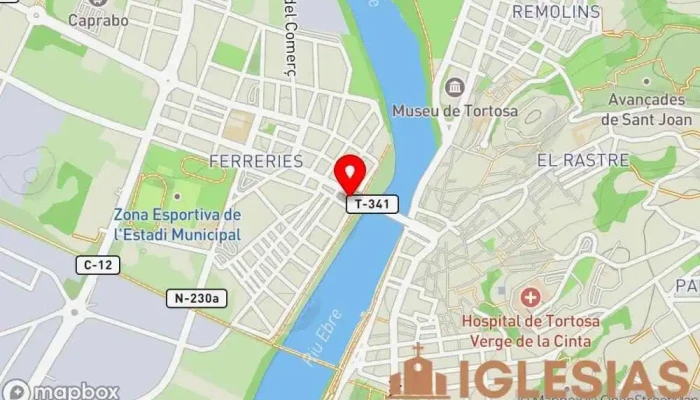 mapa de Parroquia Virgen del Rosario Iglesia católica en Tortosa
