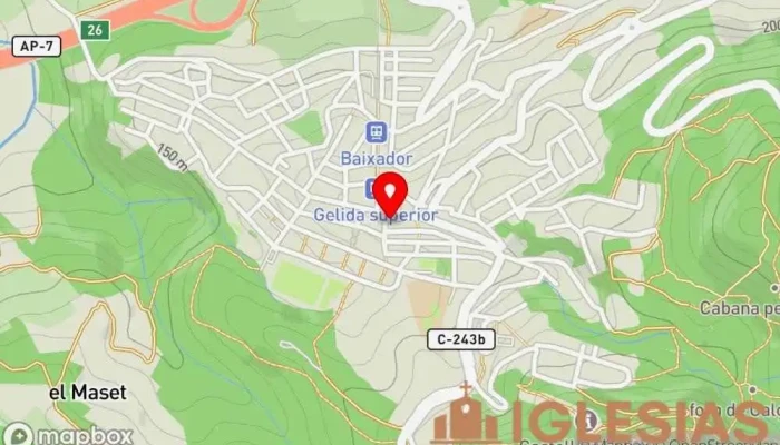 mapa de Plaça de l'església Lugar de interés histórico en Gelida