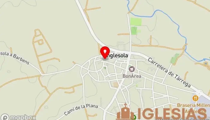 mapa de Plaça Església Iglesia en Anglesola