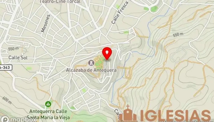 mapa de Real Colegiata de Santa María la Mayor Iglesia católica, Atracción turística en Antequera