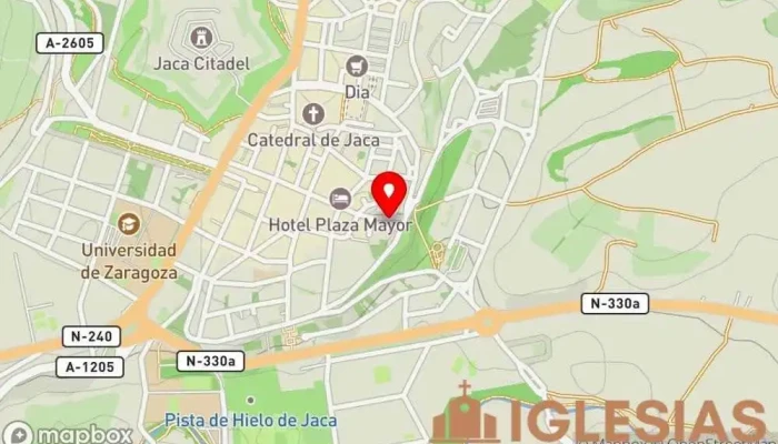 mapa de Real Monasterio de las Benedictinas e Iglesia de San Ginés Convento en Jaca