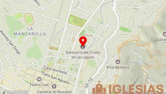 mapa de Real Santuario del Santísimo Cristo de La Laguna Iglesia católica, Iglesia, Atracción turística en La Laguna