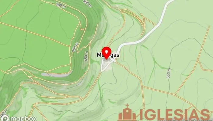 mapa de San Cosme y San Damián Iglesia en Muergas