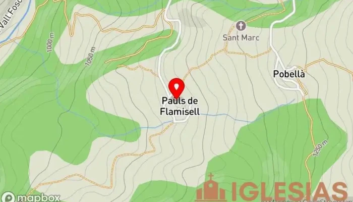 mapa de Sant Iscle de Paüls de Flamisell Iglesia en Paüls de Flamisell