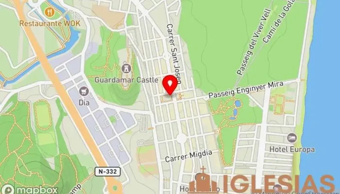 mapa de Sant Jaume de Guardamar Iglesia católica en Guardamar del Segura