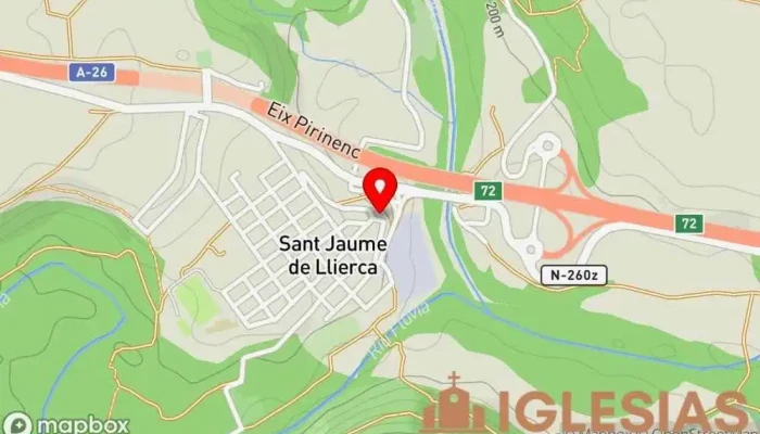 mapa de Sant Jaume de Llierca Iglesia en Sant Jaume de Llierca