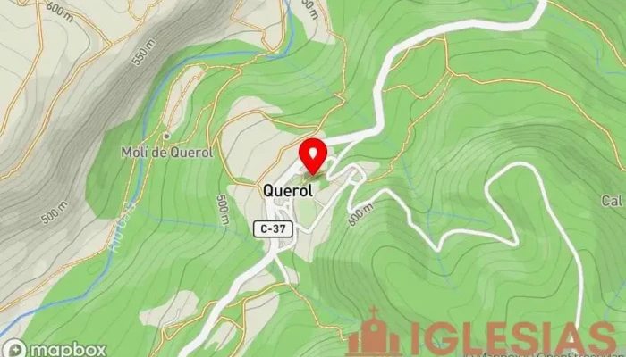 mapa de Sant Jaume de Valldecerves Iglesia en Querol