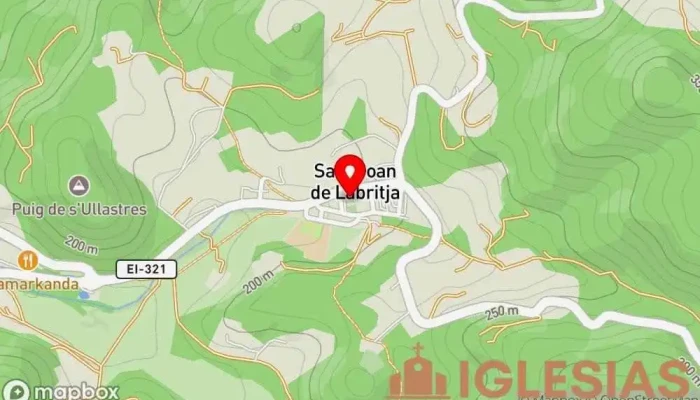 mapa de Sant Joan de Labritja Iglesia en Sant Joan de Labritja