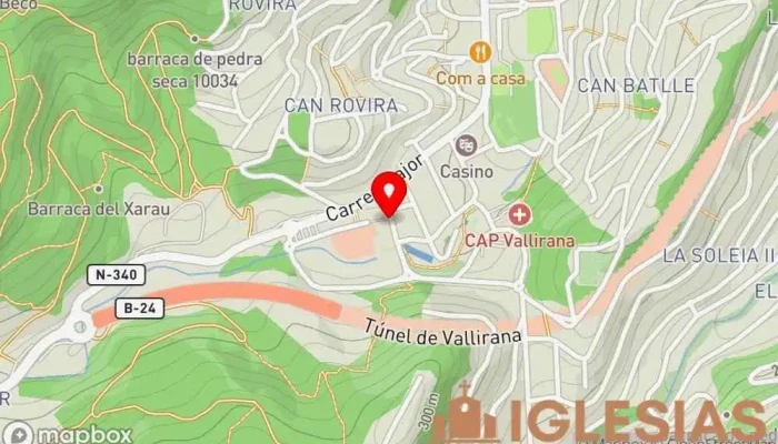mapa de Sant Mateu de Vallirana Iglesia en Vallirana