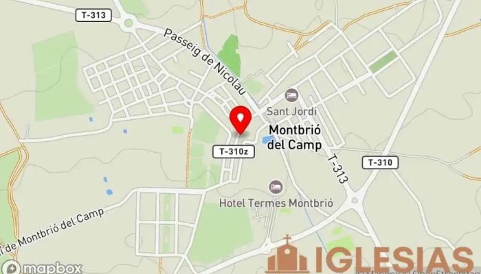 mapa de Sant Pere Apòstol Parroquia en Montbrió del Camp