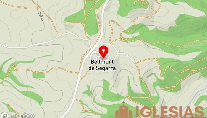 mapa de Sant Pere de Bellmunt Iglesia en Bellmunt de Segarra