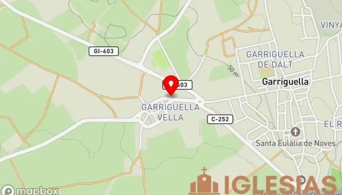 mapa de Sant Sebastià de Garriguella Lugar de culto en Garriguella