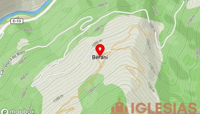 mapa de Sant Serni de Beraní Iglesia en Beraní