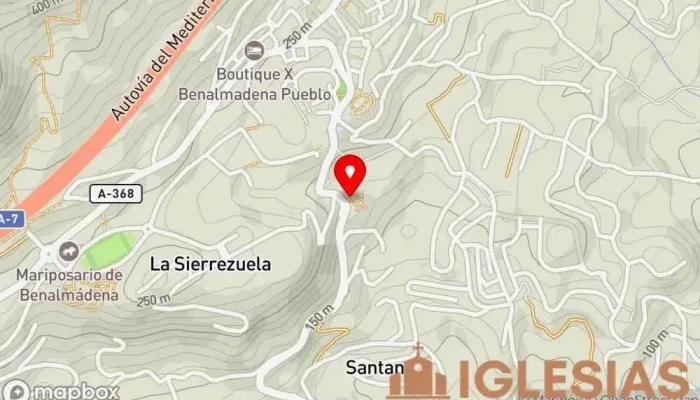 mapa de Santa Isabel de Hungría in Colomares Iglesia en Benalmádena