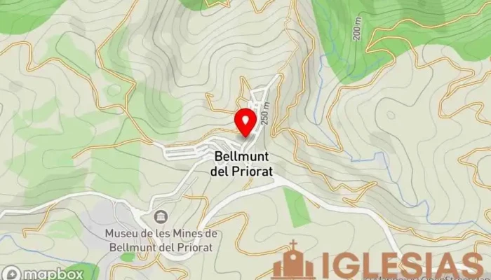 mapa de Santa Llúcia de Bellmunt Iglesia católica en Bellmunt del Priorat
