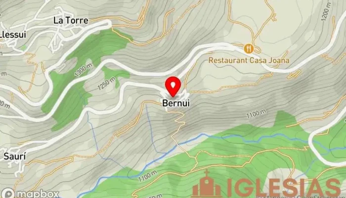 mapa de Santa Maria de Bernui Iglesia en Bernui