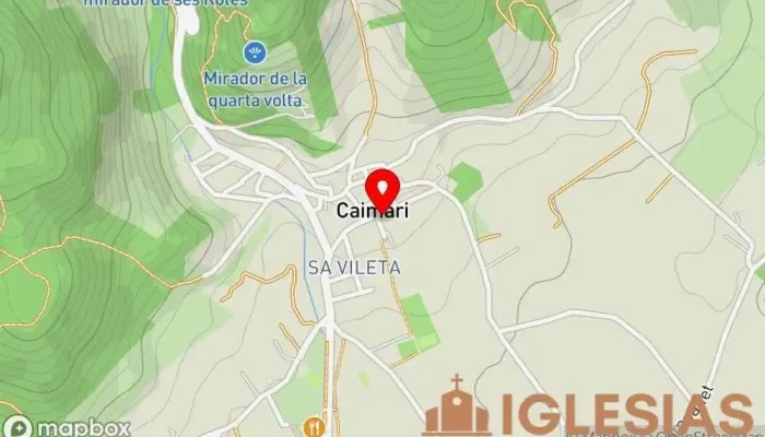 mapa de Santa Maria de Caimari Iglesia en Caimari