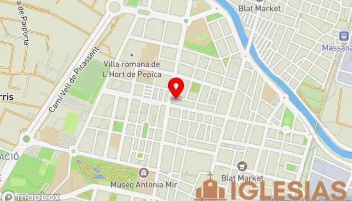 mapa de Santa Maria de Catarroja Iglesia católica en Catarroja