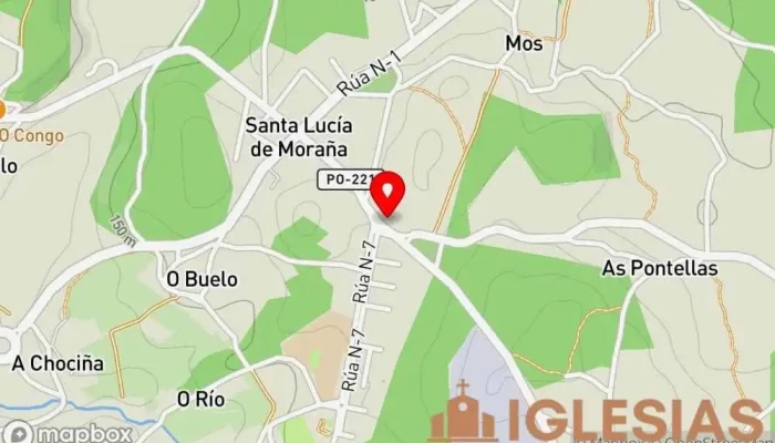 mapa de Santiago de Compostela Iglesia en Moraña