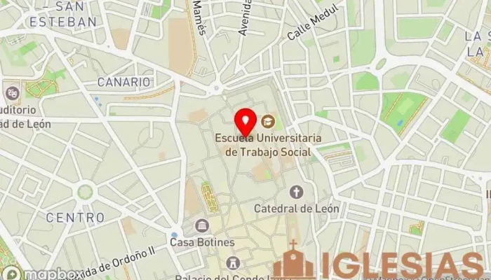 mapa de Santo Cristo del Desenclavo Organización religiosa en León