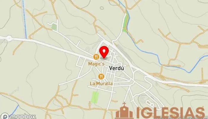 mapa de Santuari De Sant Pere Claver Iglesia católica en Verdú