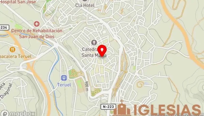 mapa de Torre de San Pedro Atracción turística en Teruel